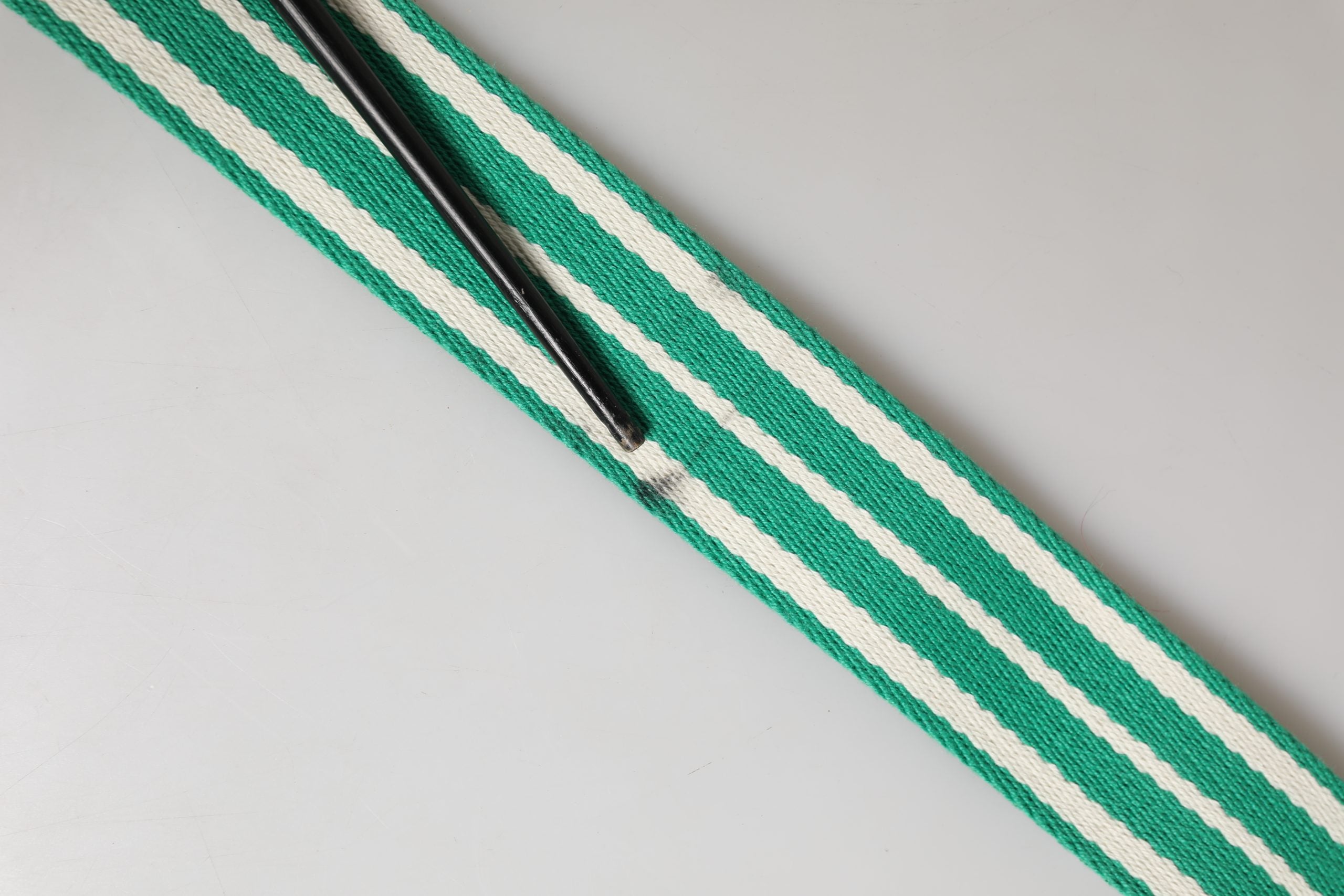 Red Valentino White Green Stripes Canvas Silver Metal Buckle Belt