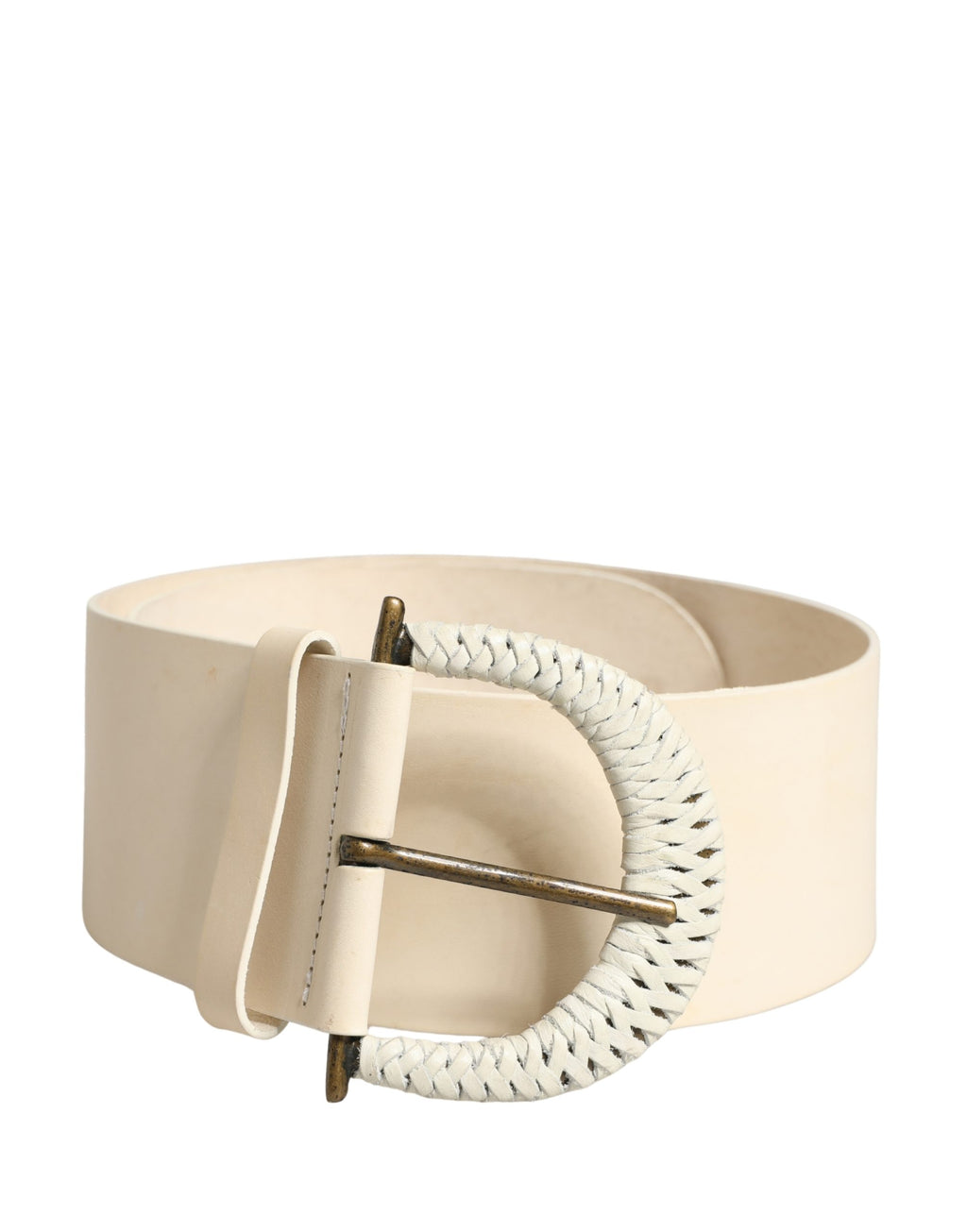 Cavalli Class Off White Leather Waist Women Cintura Buckle Belt