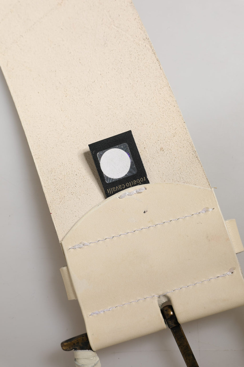 Cavalli Class Off White Leather Waist Women Cintura Buckle Belt