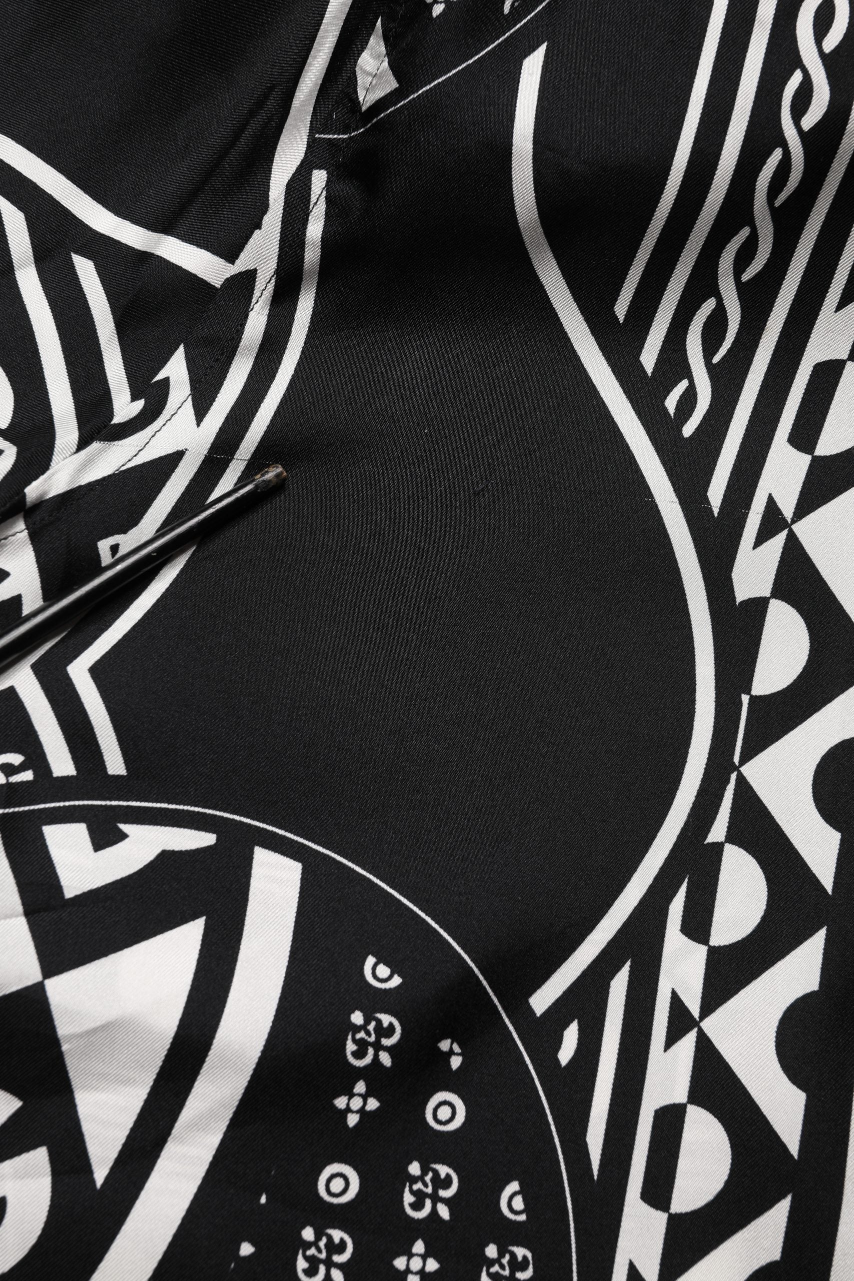 Dolce & Gabbana Black Silk Logo Print Short Sleeves Shirt