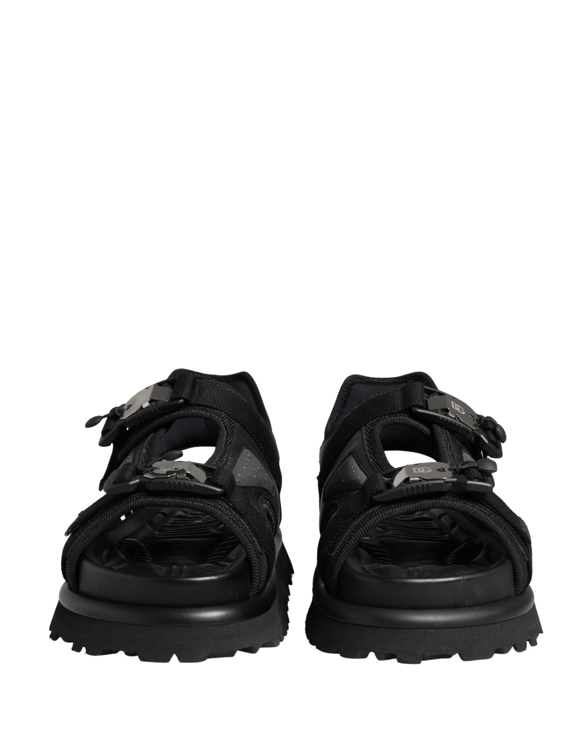 Dolce & Gabbana Schwarze Herren-Chunky-Sandalen mit Logo-Detail