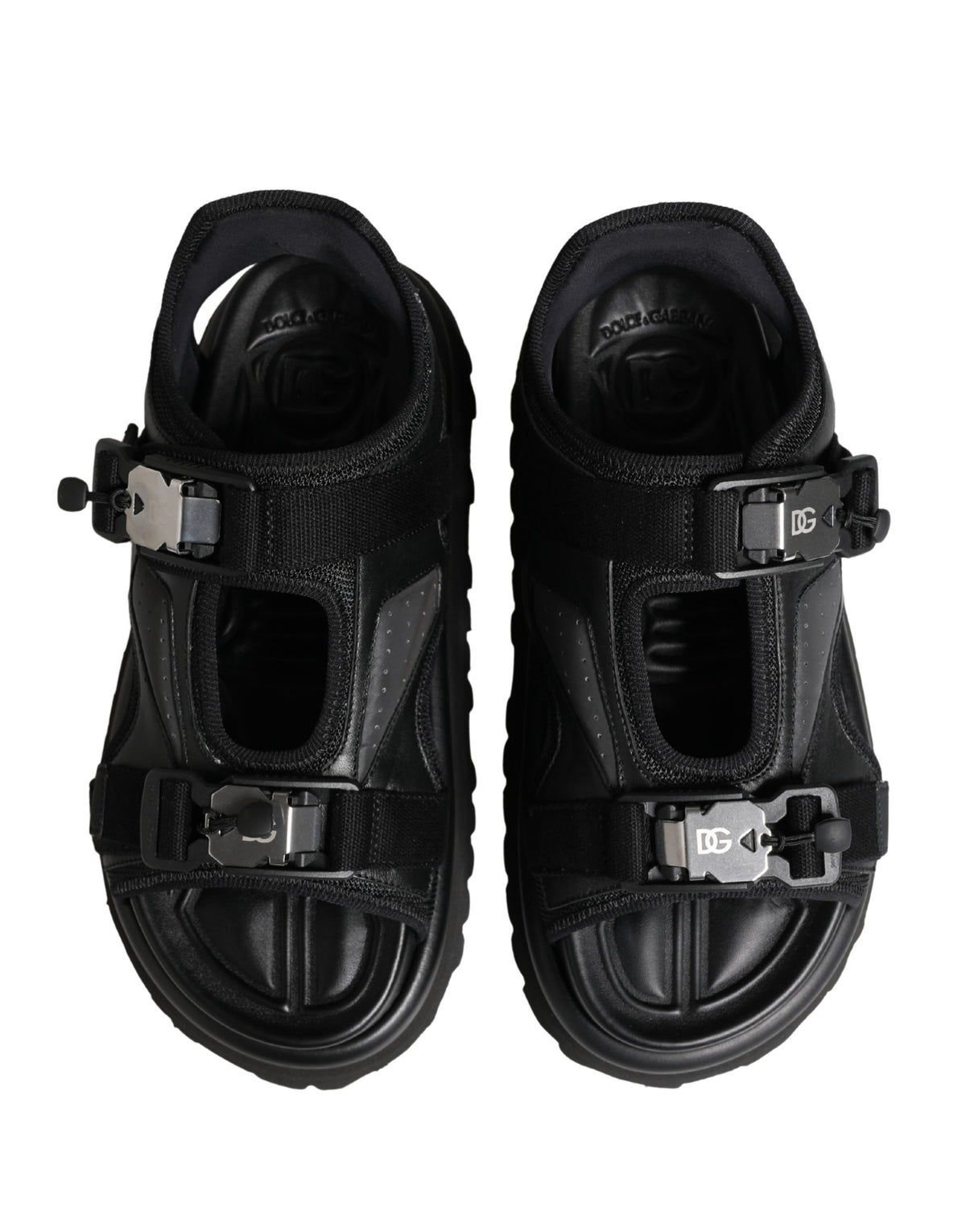 Dolce & Gabbana Schwarze Herren-Chunky-Sandalen mit Logo-Detail