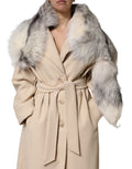 Dolce & Gabbana weißer Fuchsfell-Halswärmer Winter-Schal