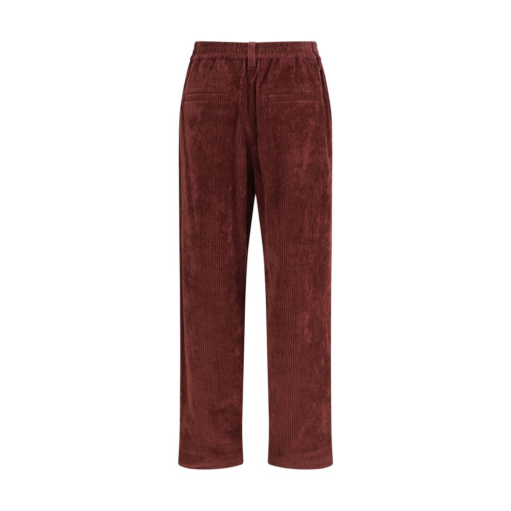 Brunello Cucinelli Bordeaux Cotton Casual Pants