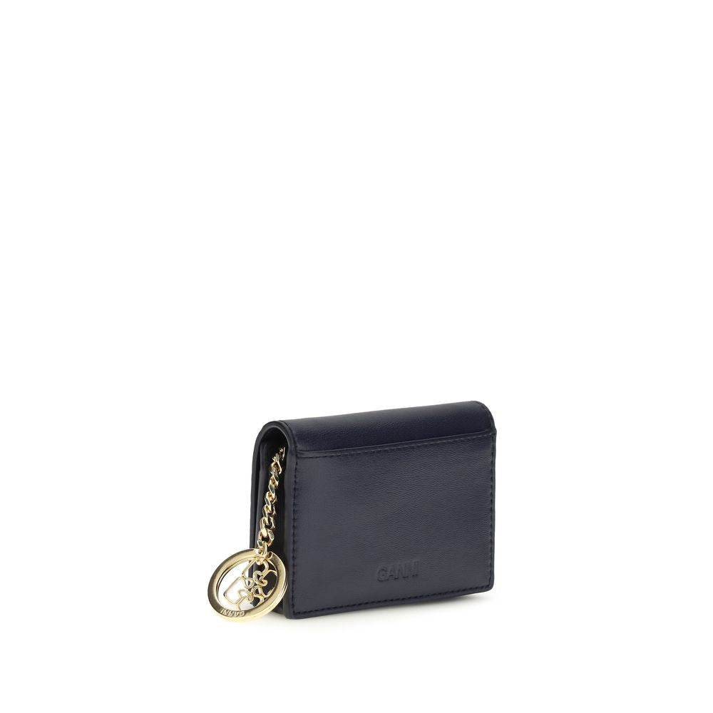 Ganni Black Recycled Leather Wallet