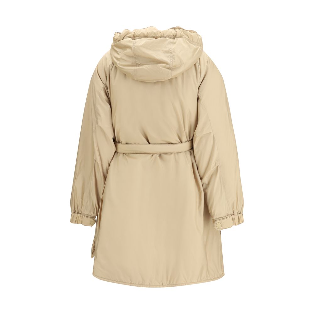 Max Mara Beige Polyester Full-Length Jacket