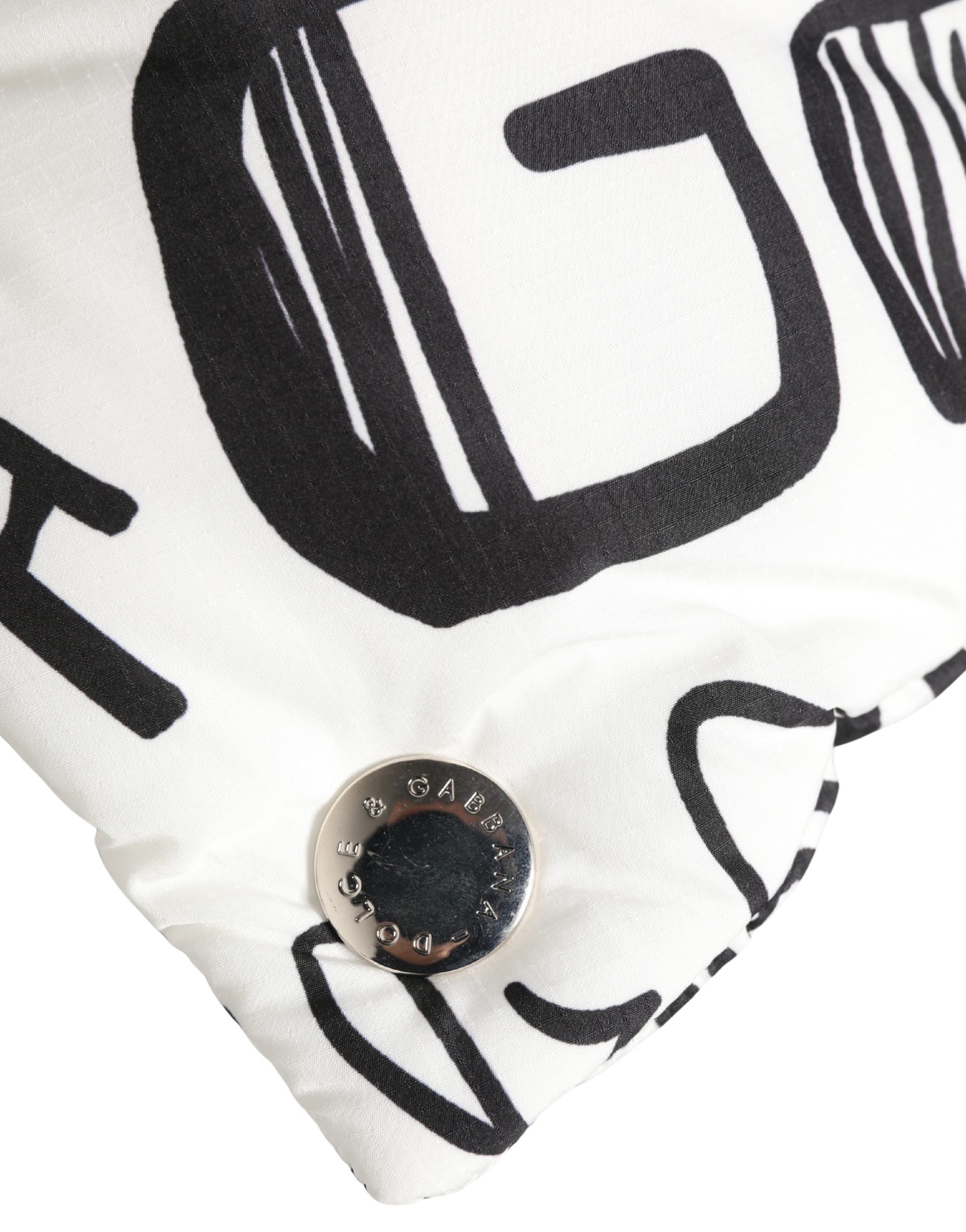 Dolce & Gabbana White Logo Print Whole Head Wrap Capello Hat