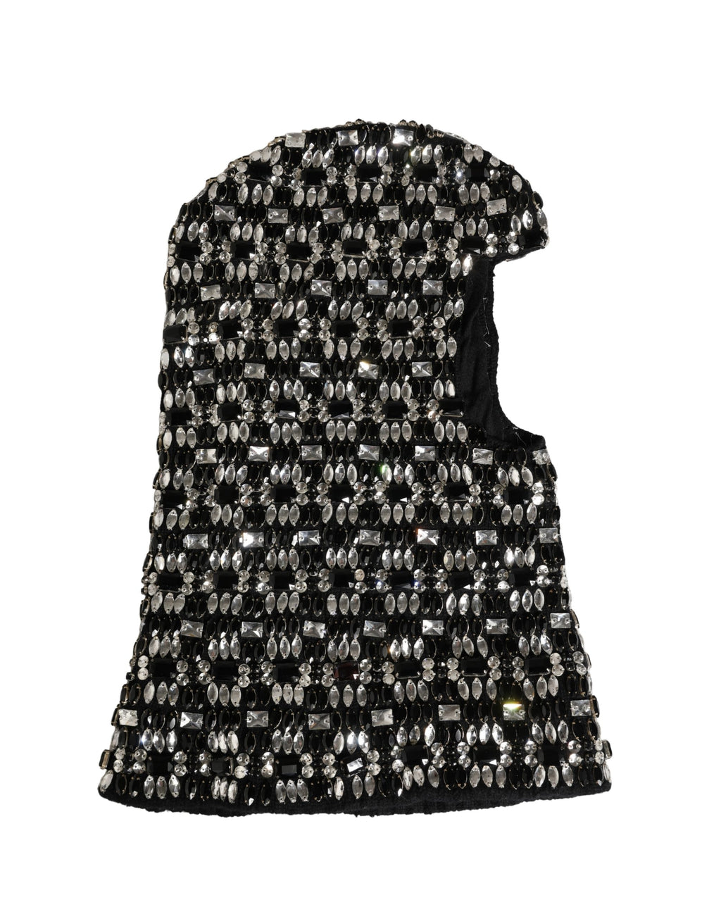 Dolce & Gabbana Black Wool Crystal Embellished Balaclava Hat