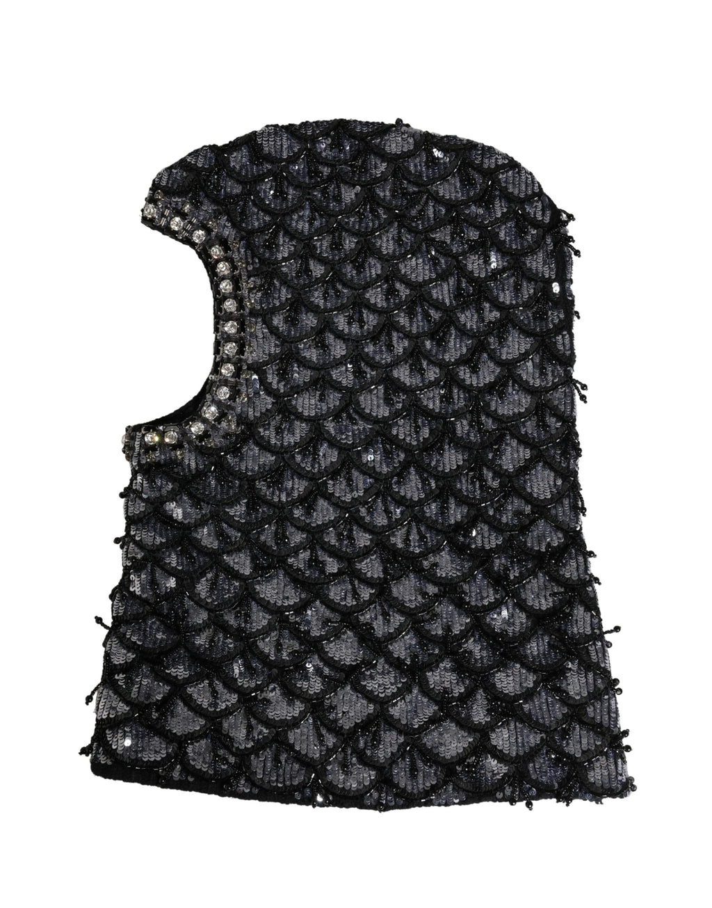 Dolce & Gabbana Black Wool Crystal Embellished Balaclava Hat