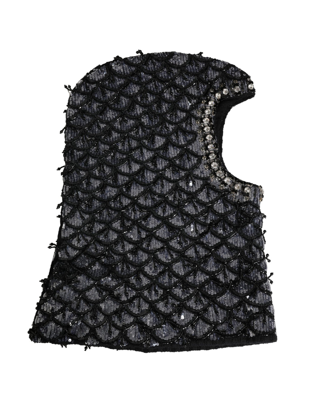 Dolce & Gabbana Black Wool Crystal Embellished Balaclava Hat