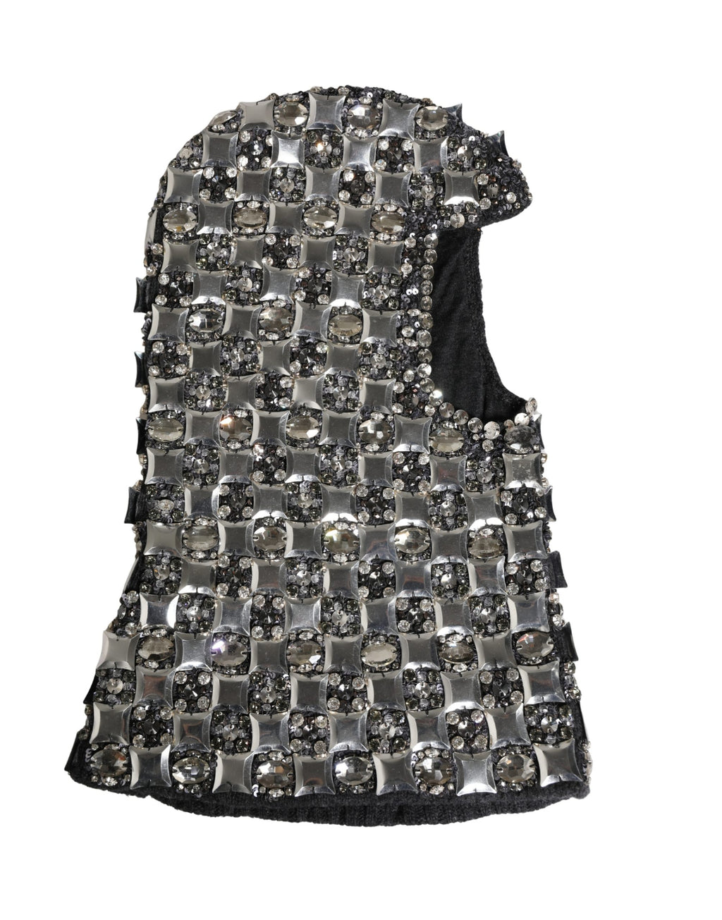 Dolce & Gabbana Black Wool Crystal Embellished Balaclava Hat