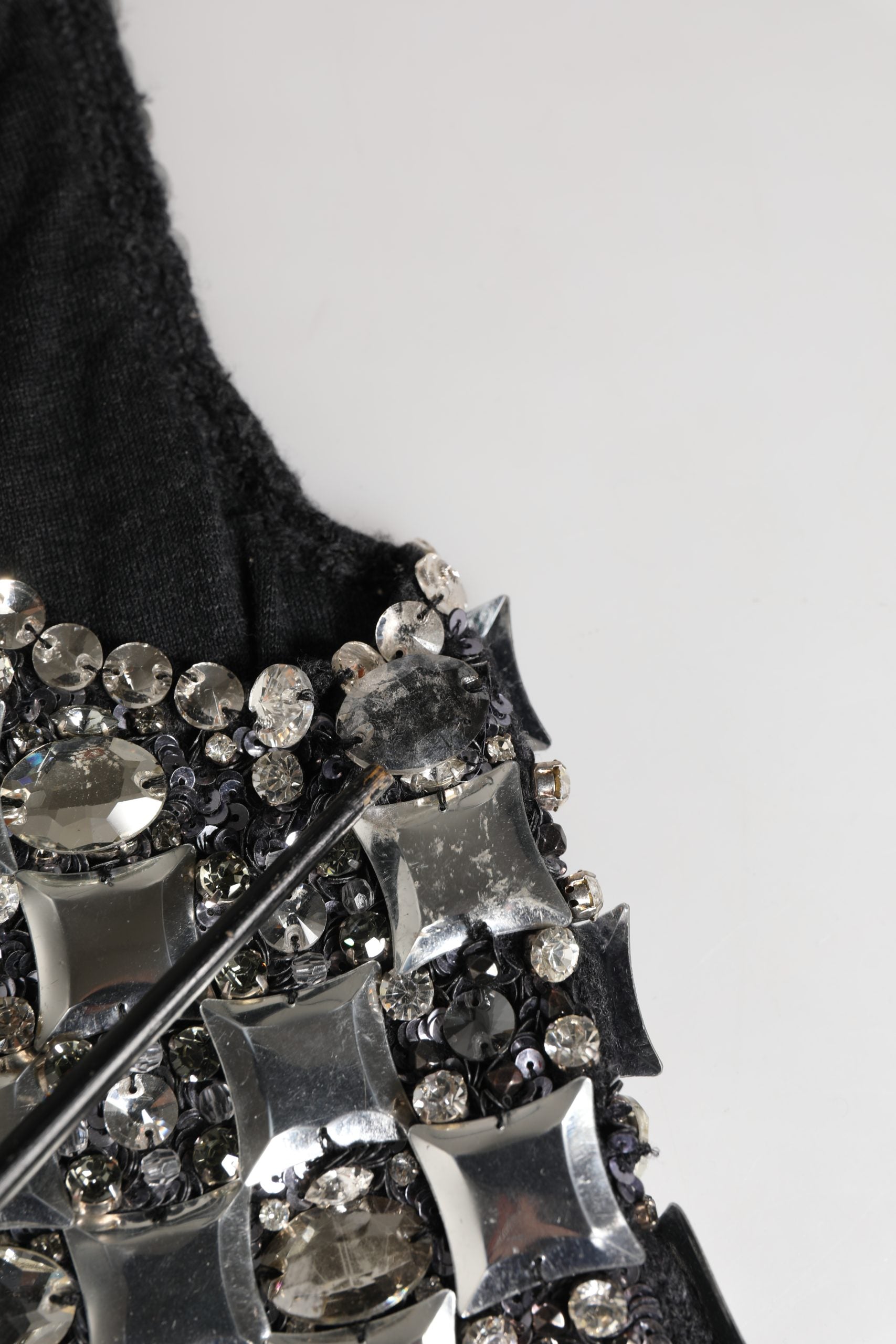 Dolce & Gabbana Black Wool Crystal Embellished Balaclava Hat