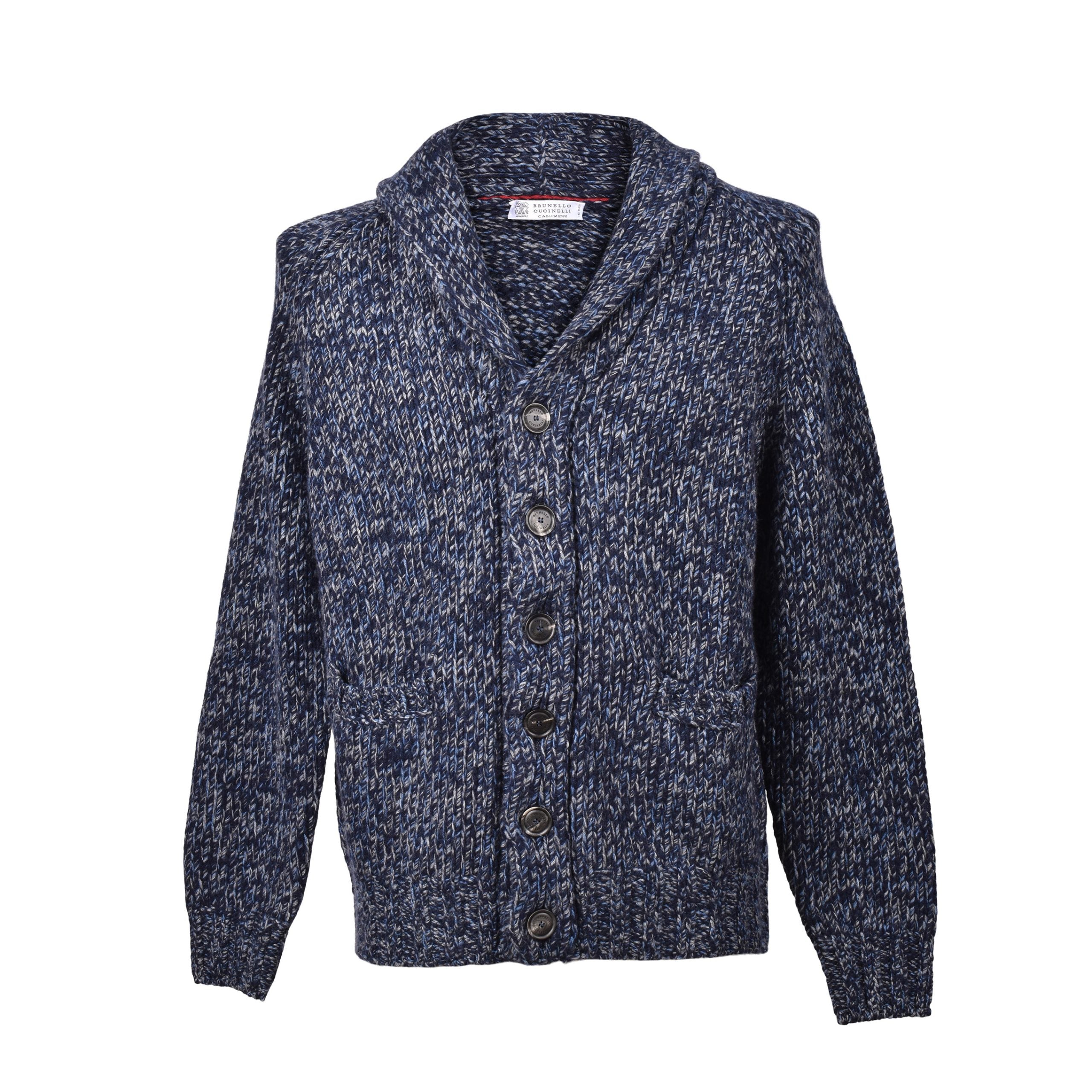 Brunello Cucinelli Blue Wool Cardigan
