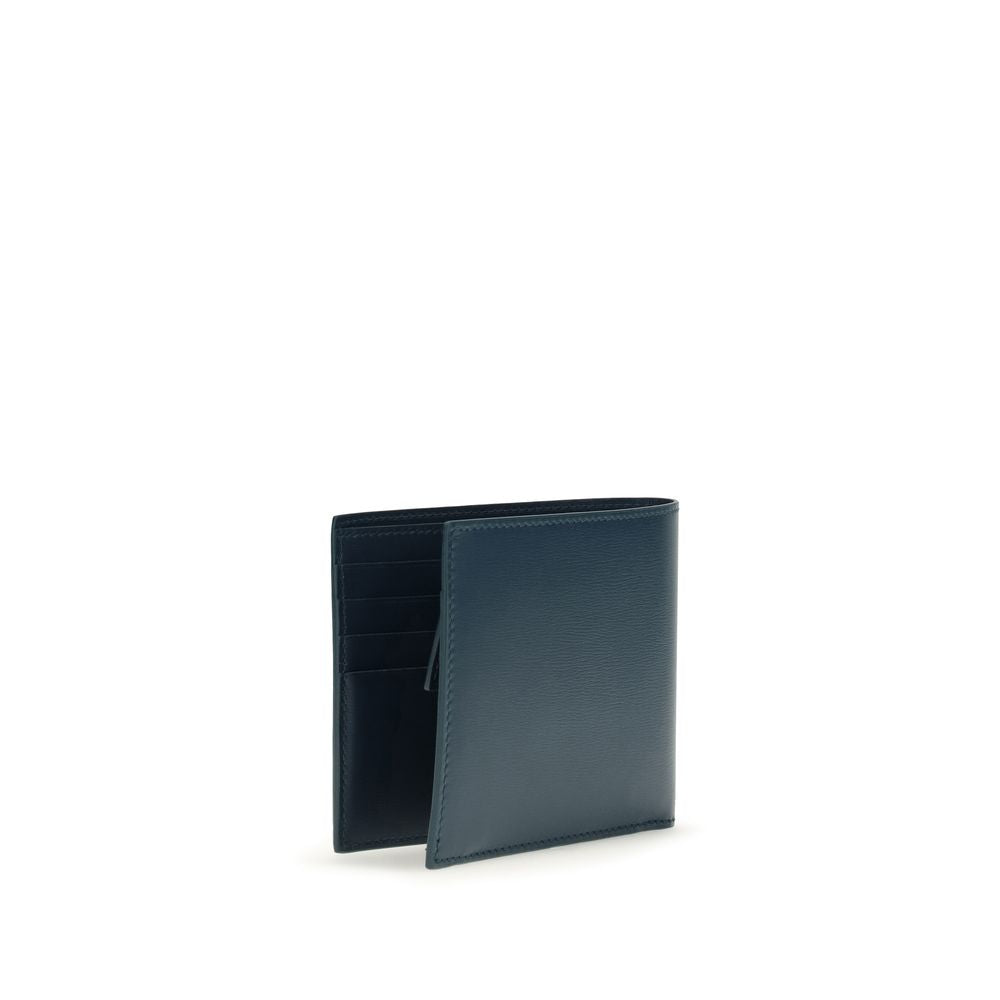 Ferragamo Blue Calf Leather Bos Taurus Wallet