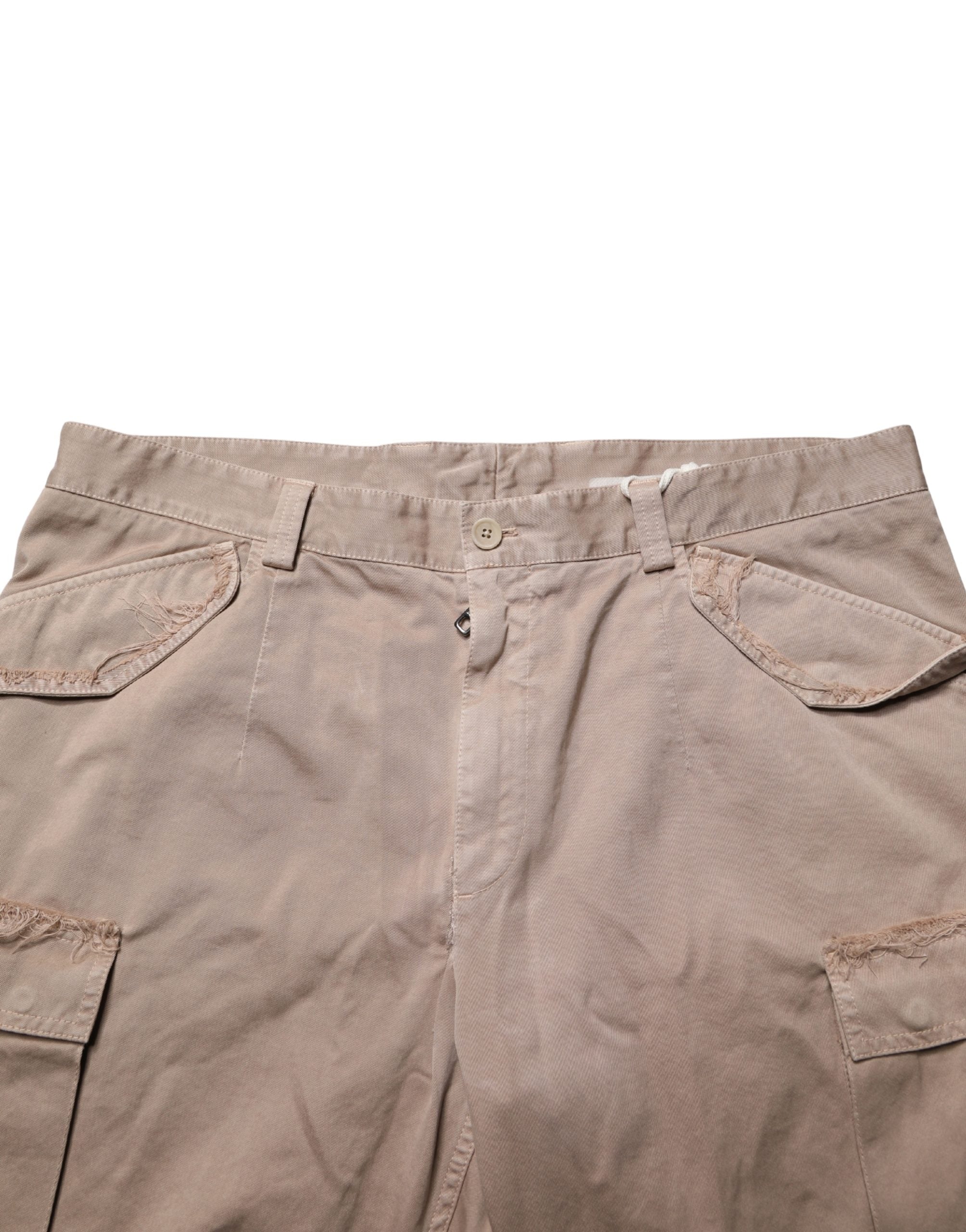 Dolce & Gabbana Beige Straight Cargo Chino Trouser Pants
