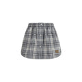 Miu Miu Gray Cotton Mini Skirt