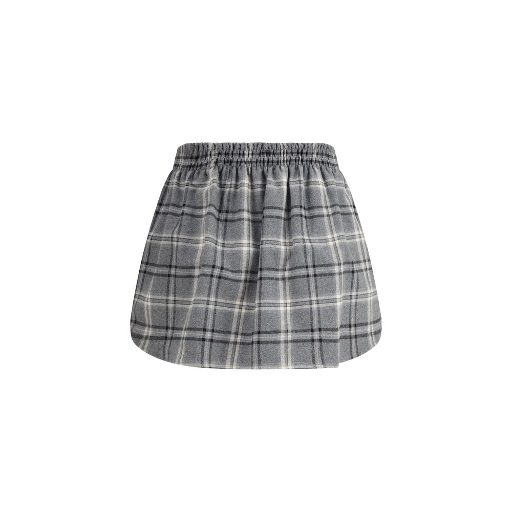 Miu Miu Gray Cotton Mini Skirt