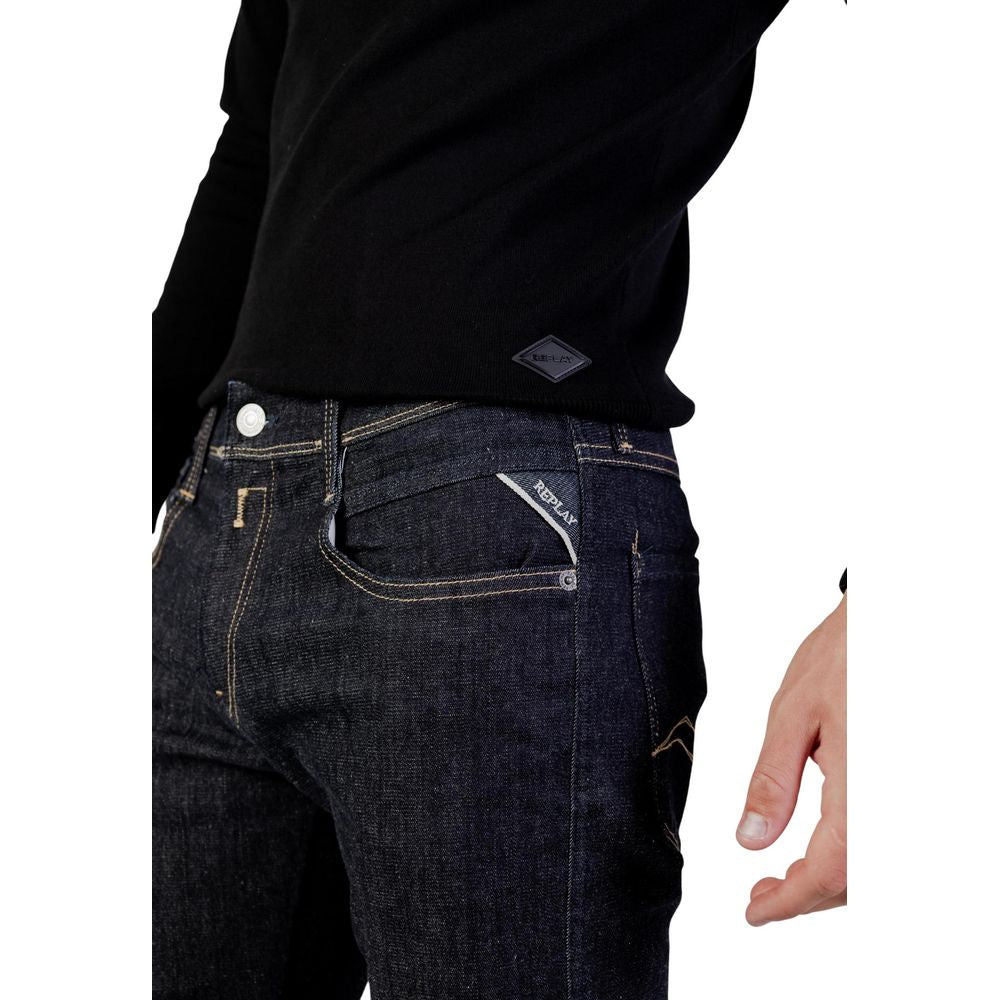 Replay Blue Cotton Skinny Jeans