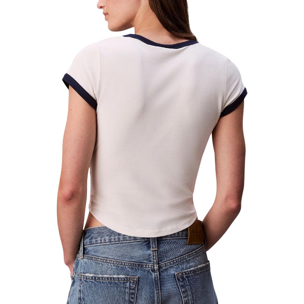 Calvin Klein Jeans White Cotton Tank Tops