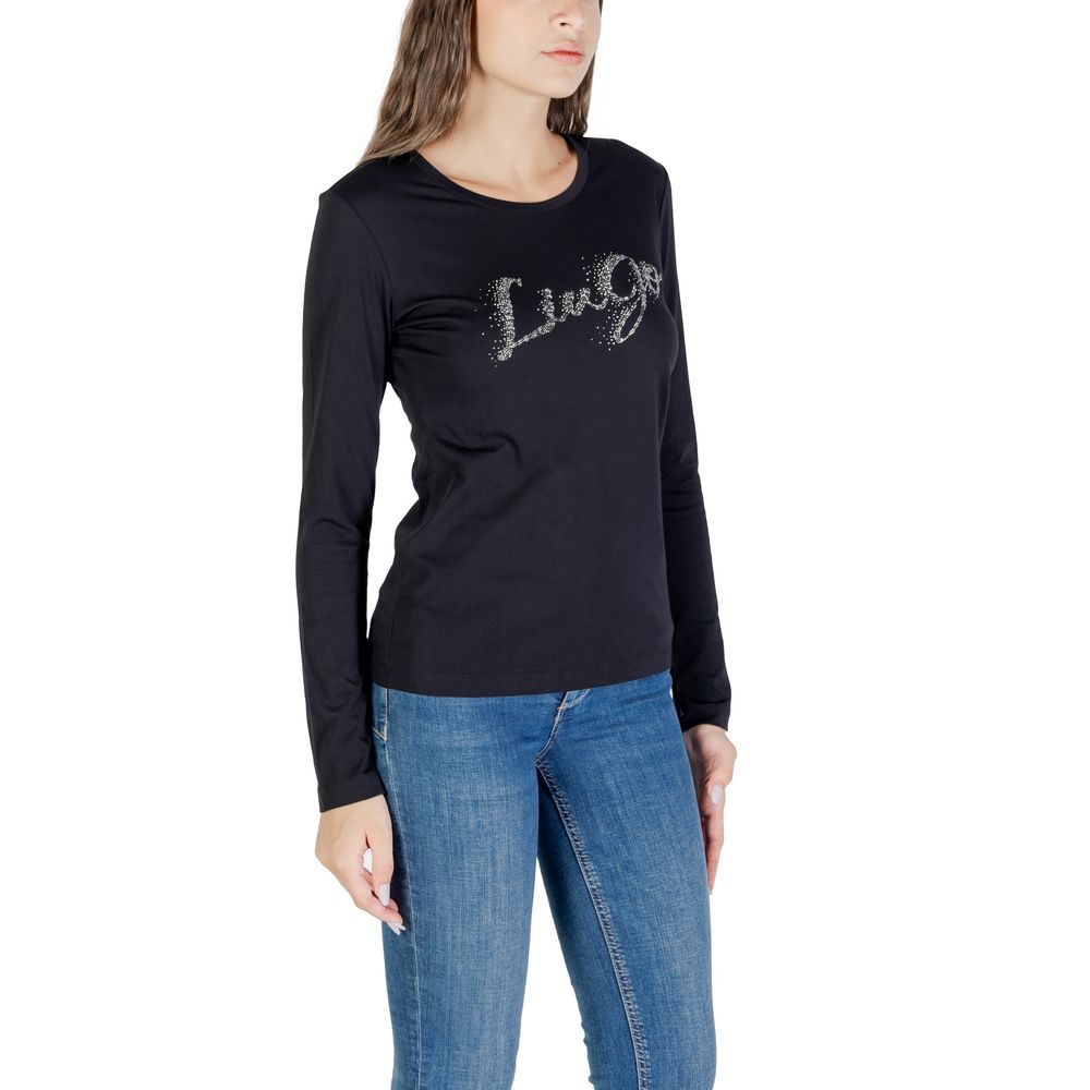 Liu Jo Black Cotton Long Sleeve T-Shirt