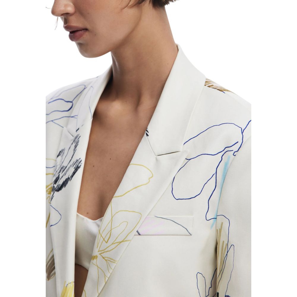 Desigual Cream Cotton Blazer