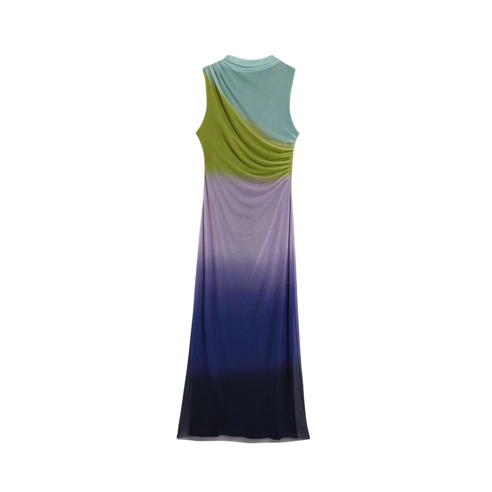 Desigual Purple Polyester Long Dress