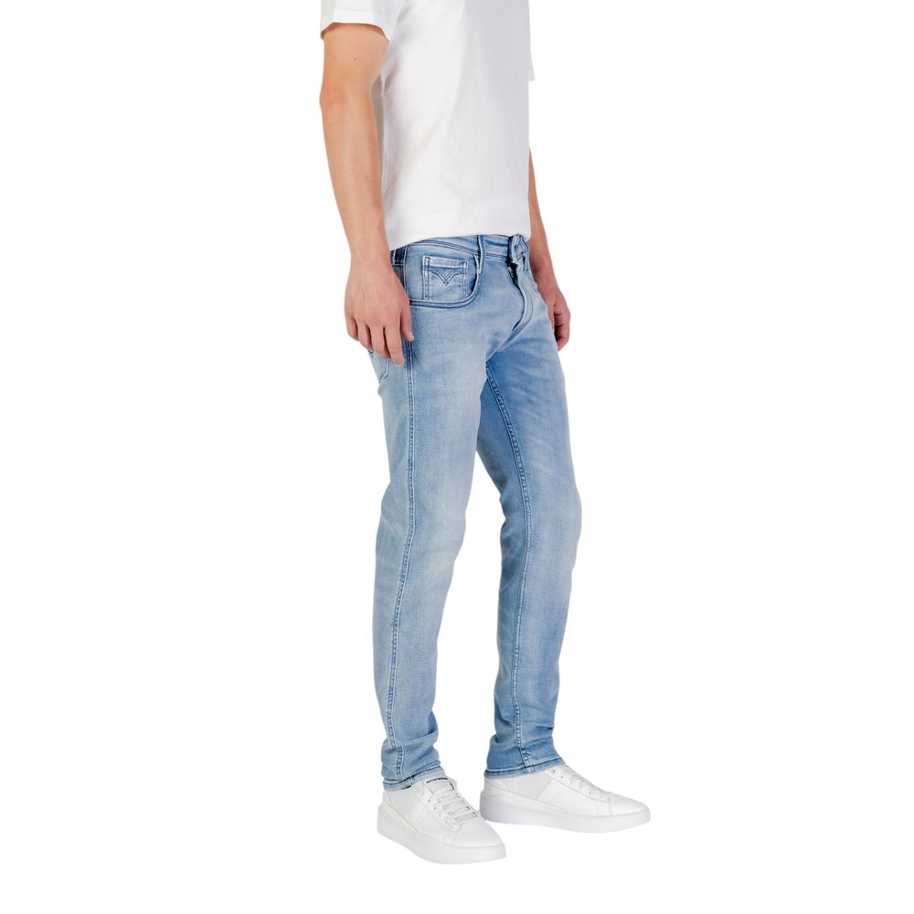 Replay Light Blue Cotton Relaxed Fit Jeans