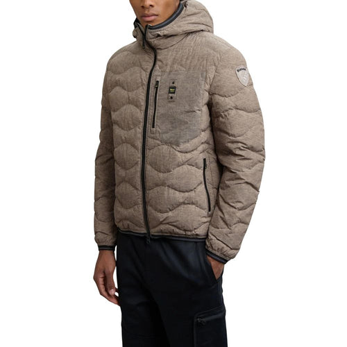 Blauer bruine polyesterjas