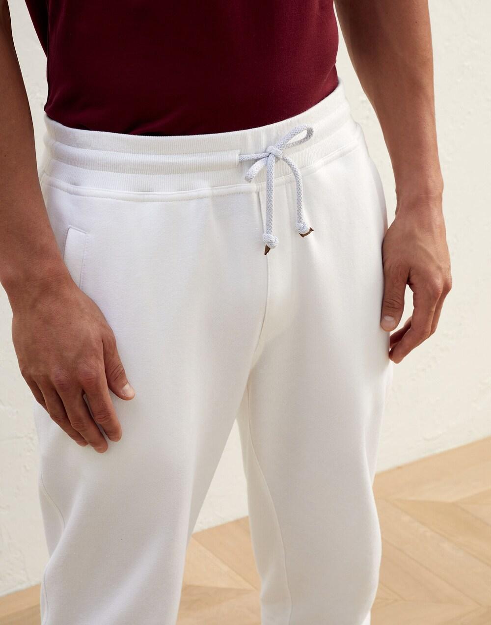Brunello Cucinelli White Cotton Joggers (Workout Pants)