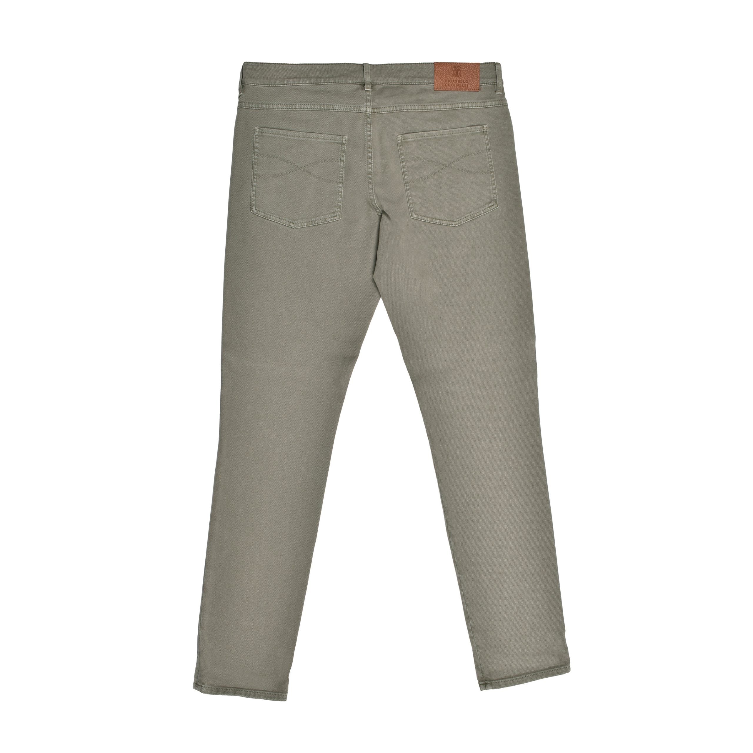 Brunello Cucinelli Army Cotton Slim Fit Jeans