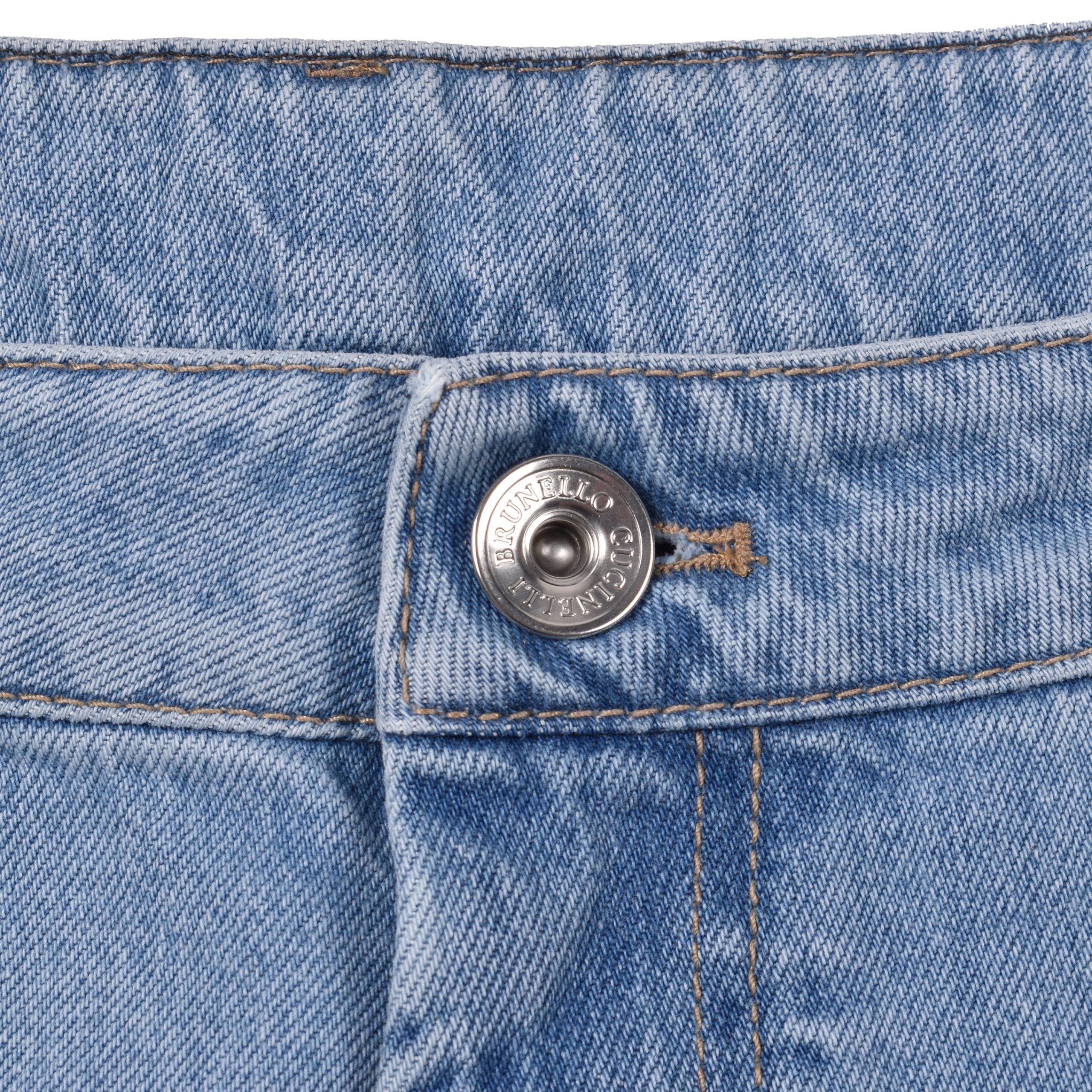 Brunello Cucinelli Blue Cotton Relaxed Fit Jeans