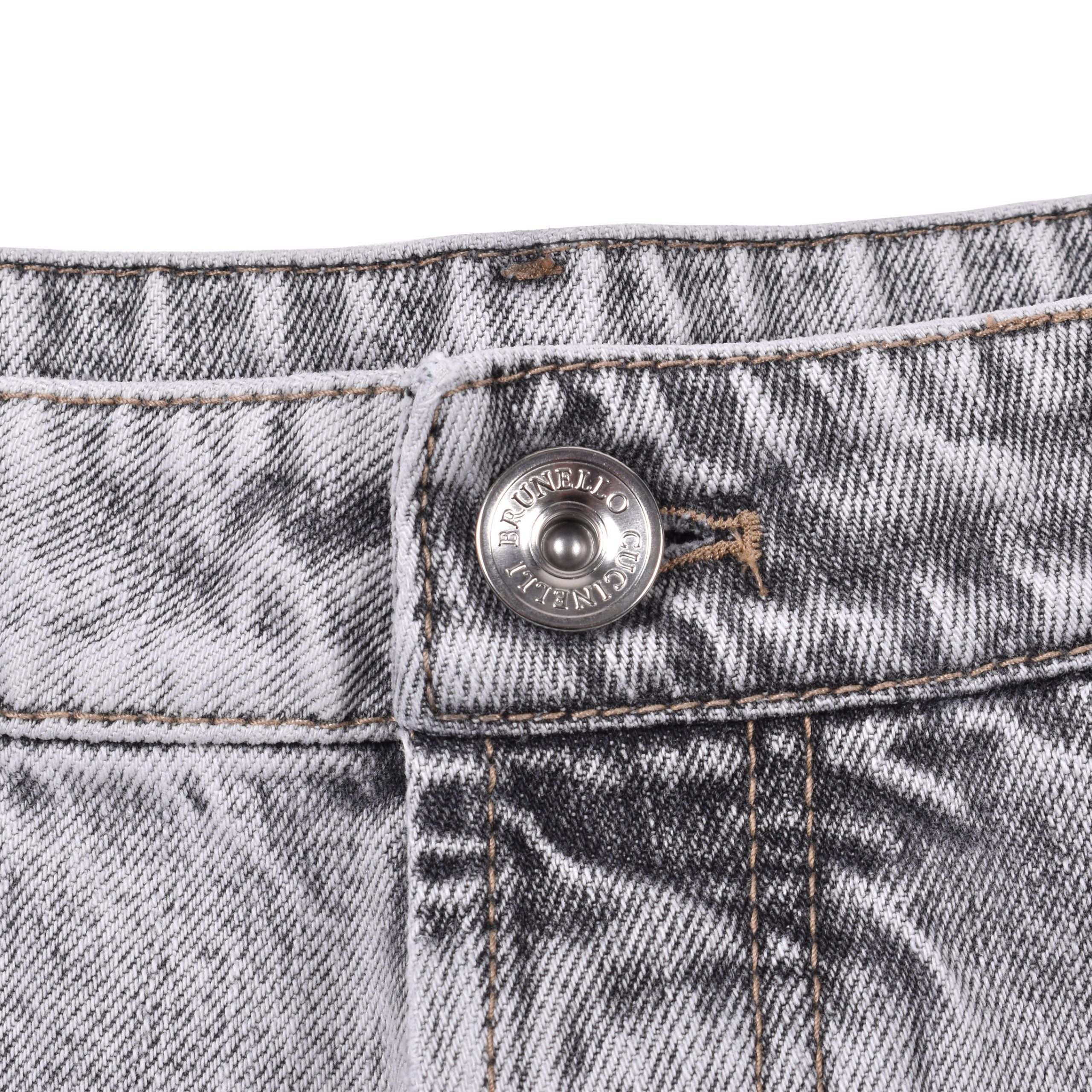 Brunello Cucinelli Black Cotton Straight-Leg Jeans