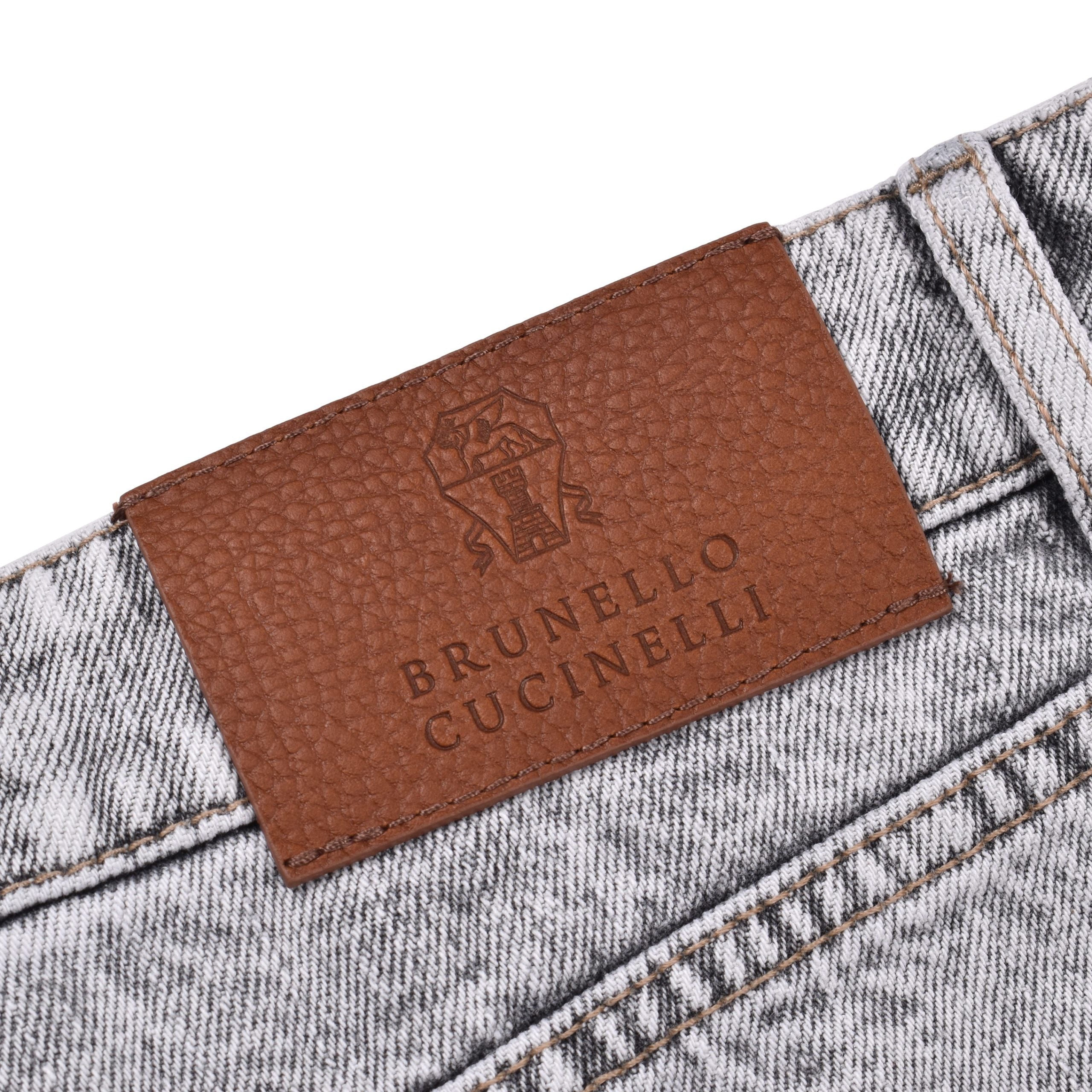 Brunello Cucinelli Black Cotton Straight-Leg Jeans