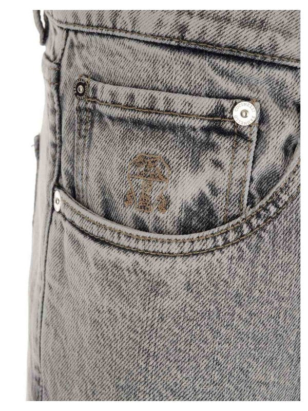 Brunello Cucinelli Black Cotton Slim Fit Jeans