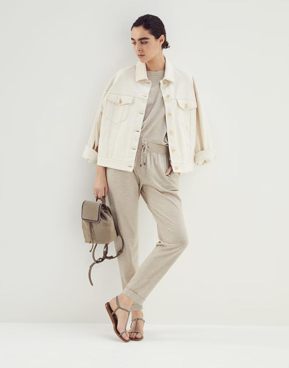 Brunello Cucinelli Beige Cashmere Casual Pants