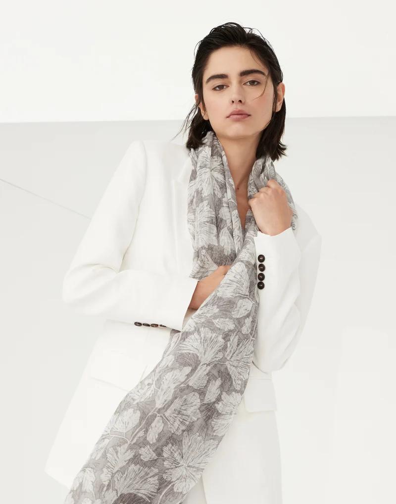 Brunello Cucinelli Bicolor Linen Scarf