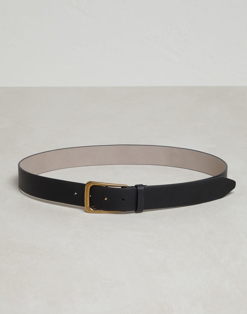 Brunello Cucinelli Black Leather Regular Belt