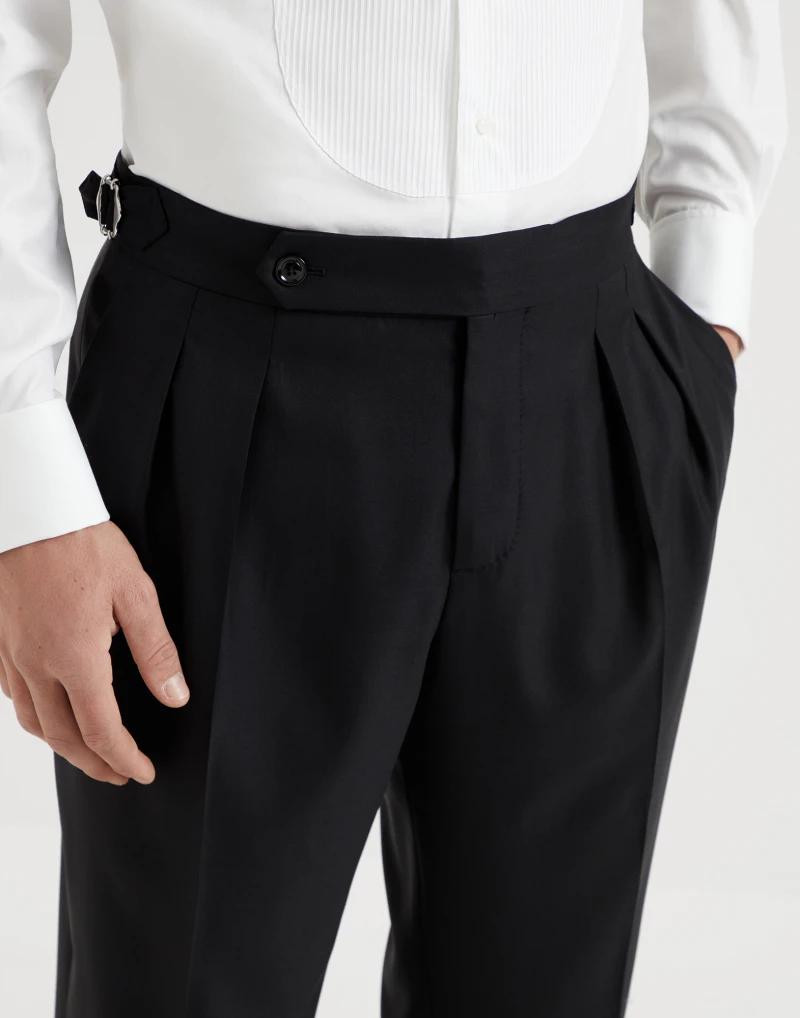 Brunello Cucinelli Black Wool Dress Pants