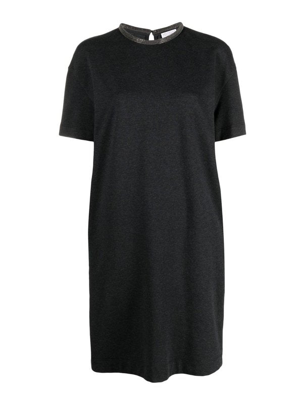 Brunello Cucinelli Gray Cotton Casual Dress