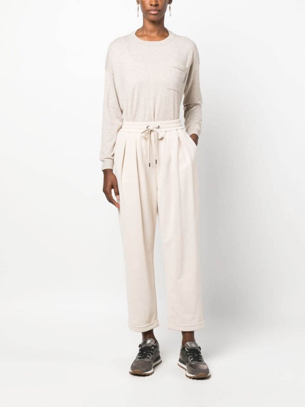 Brunello Cucinelli Beige Cotton Casual Pants