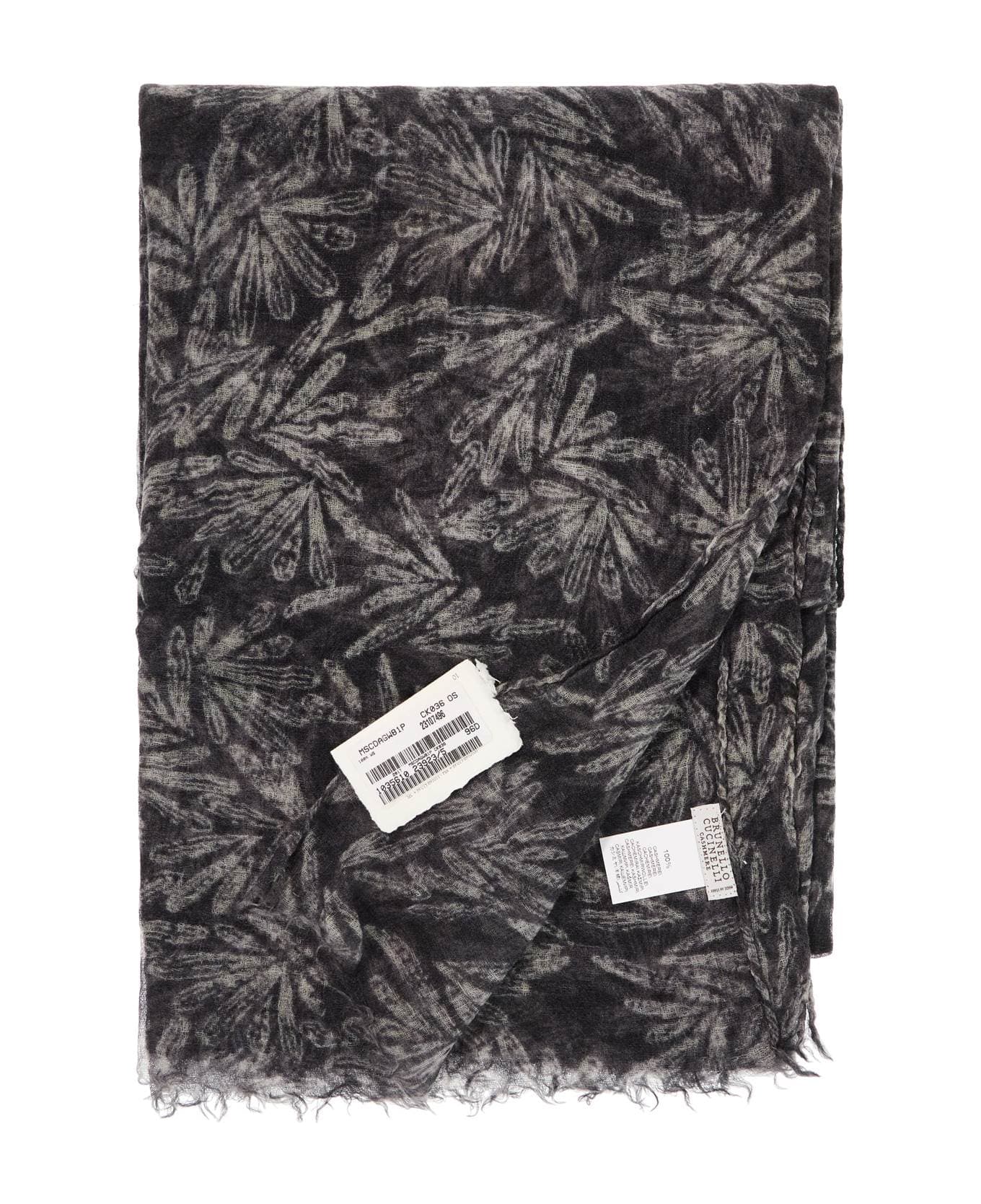 Brunello Cucinelli Gray Cashmere Scarf