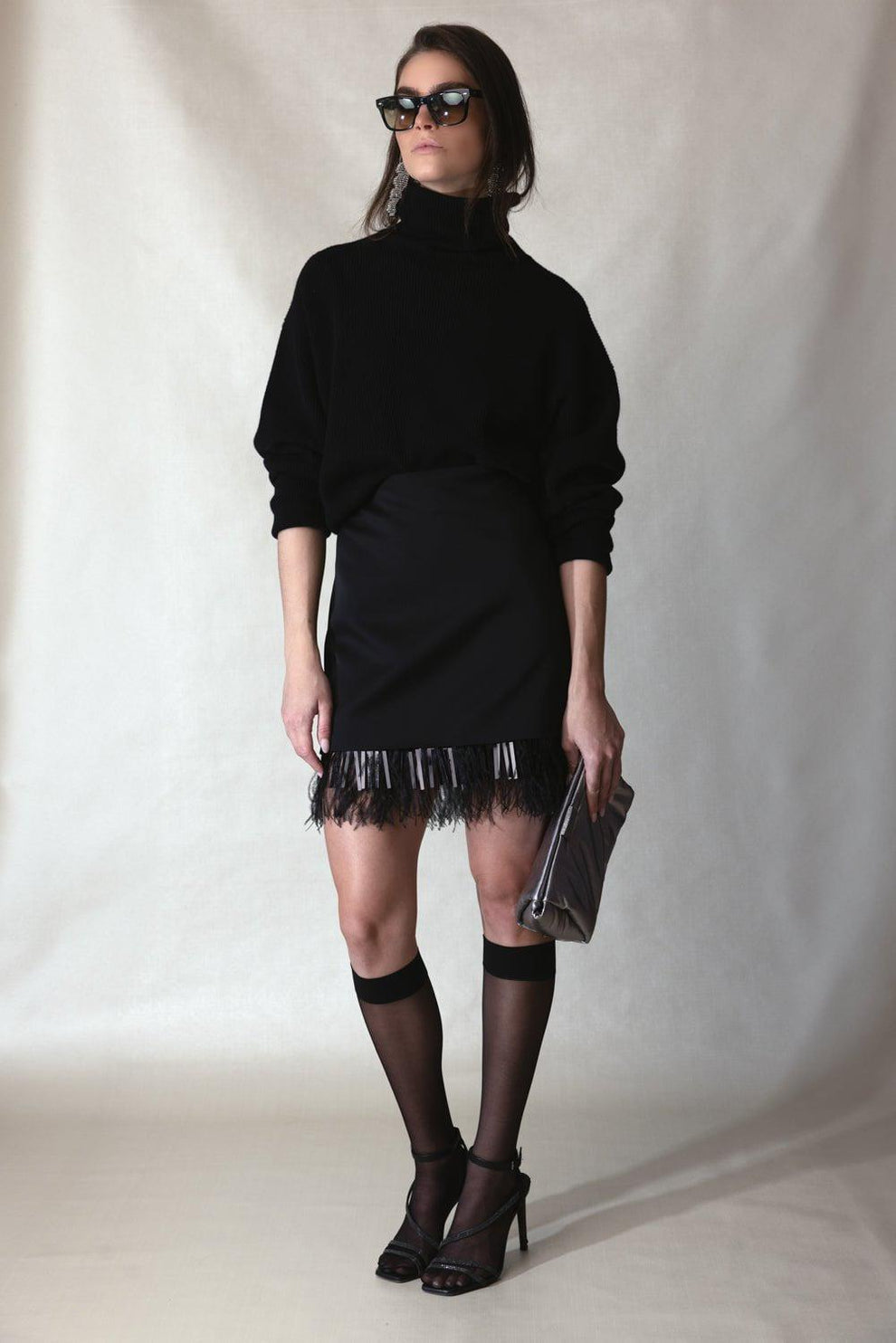 Brunello Cucinelli Black Acetate Mini Skirt