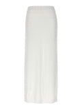 Brunello Cucinelli White Cotton Long Skirt