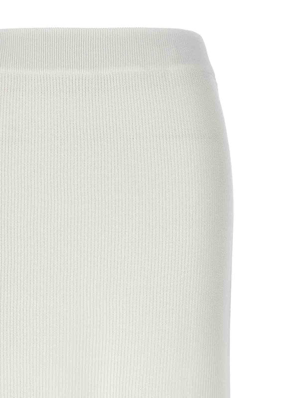 Brunello Cucinelli White Cotton Long Skirt