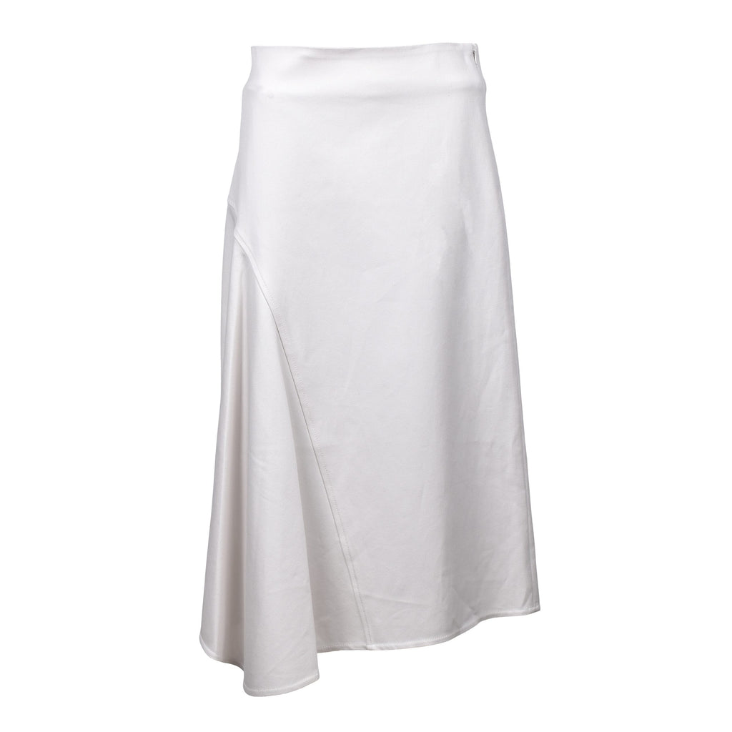 Brunello Cucinelli White Cotton Midi Skirt