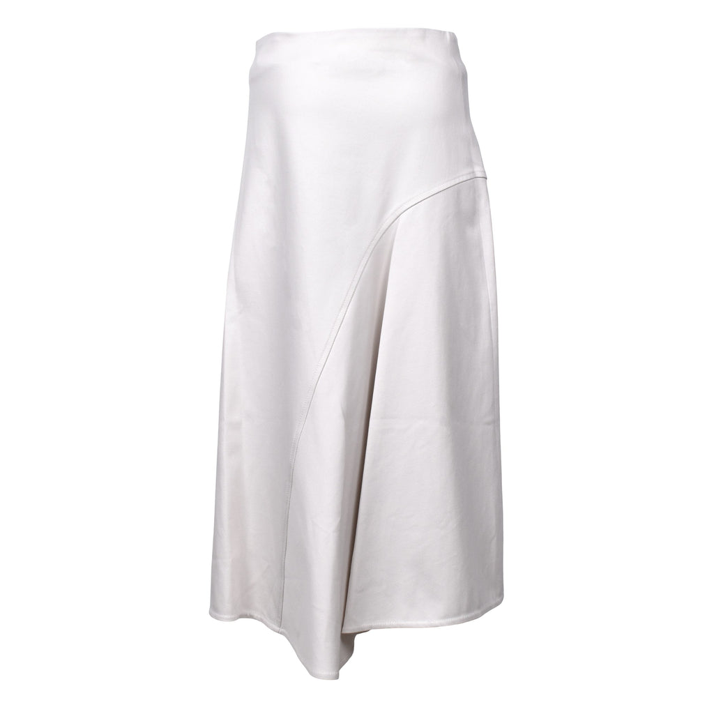 Brunello Cucinelli White Cotton Midi Skirt