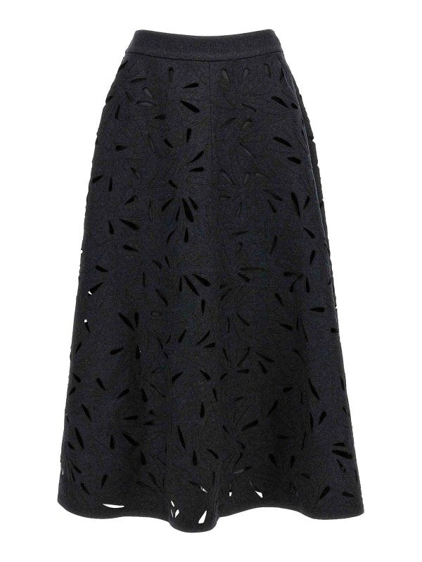 Brunello Cucinelli Gray Wool Long Skirt