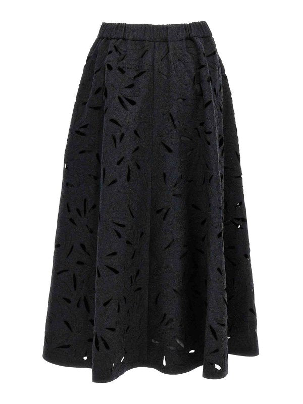 Brunello Cucinelli Gray Wool Long Skirt