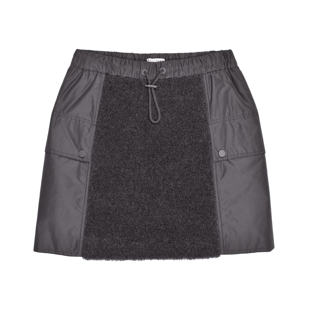 Brunello Cucinelli Bicolor Wool Mini Skirt