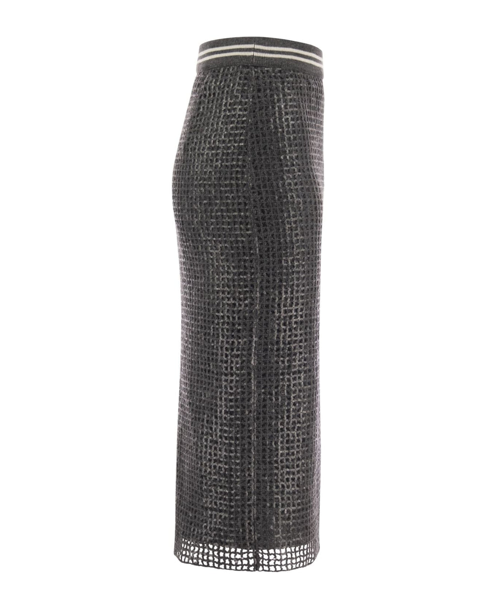 Brunello Cucinelli Gray Acetate Long Skirt